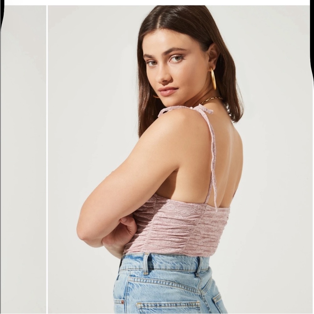 Astr Pink Lace Bodysuit - Picture 6 of 10